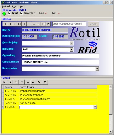 Screenshot database application